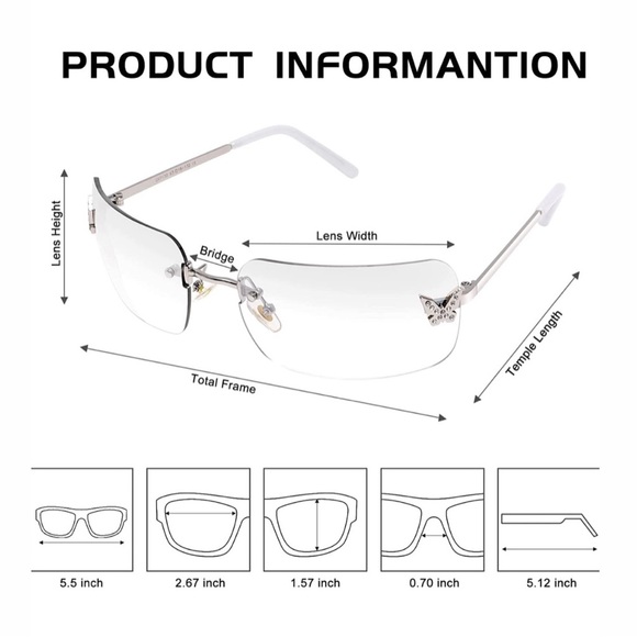 AMAZON BRAND TRENDY RIMLESS SUNGLASSES - Picture 2 of 3